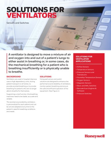 Honeywell Sensing - Medical Solutions for Ventilators