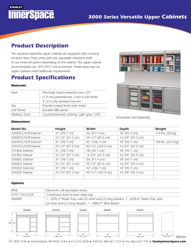 3000 Series Versatile Upper Cabinets Spec Sheet