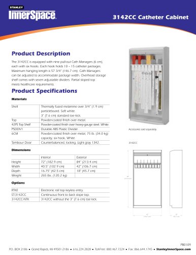 3142CC Catheter Cabinet Spec Sheet