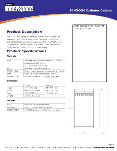 3142CCH Catheter Cabinet Spec Sheet