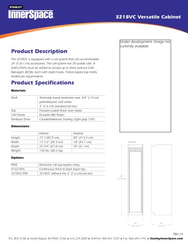 3218VC Versatile Cabinet Spec Sheet