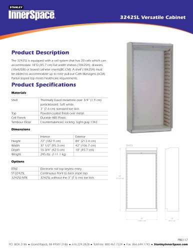 3242SL Versatile Cabinet Spec Sheet