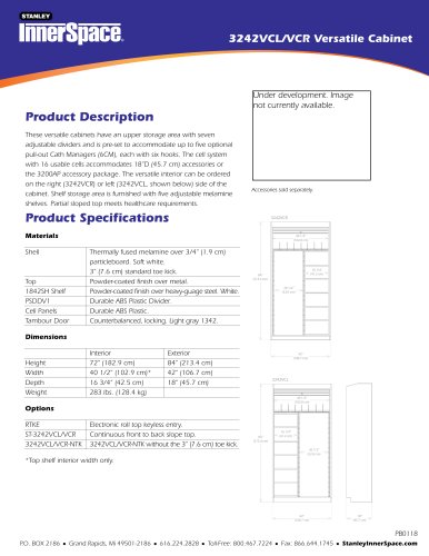 3242VCL-VCR Versatile Cabinet Spec Sheet