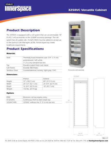 3250VC Versatile Cabinet Spec Sheet