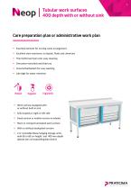 Tubular work surface 400 depth with or without sink