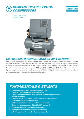 COMPACT OIL-FREE PISTON COMPRESSORS