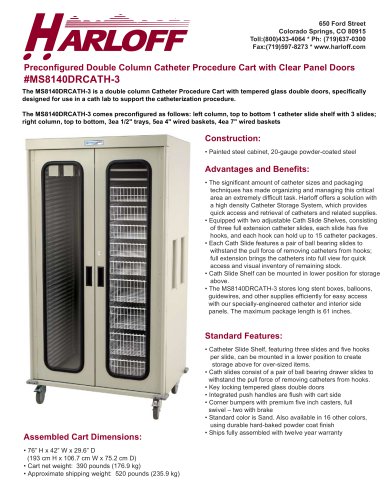 MS8140DRCATH-3 – DOUBLE COLUMN CATHETER PROCEDURE CART