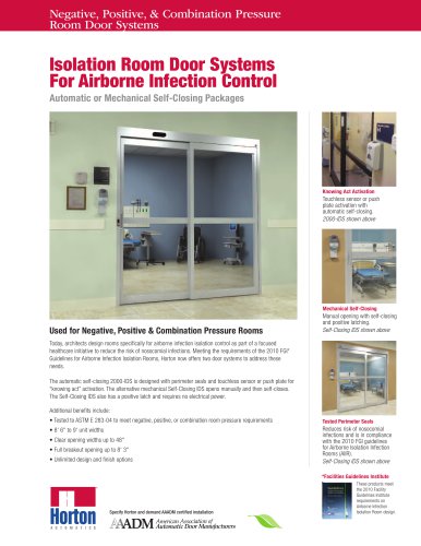 Negative, Positive & Combination Pressure Room Door Systems