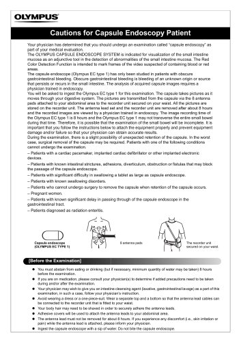 Cautions for Capsule Endoscopy Patient