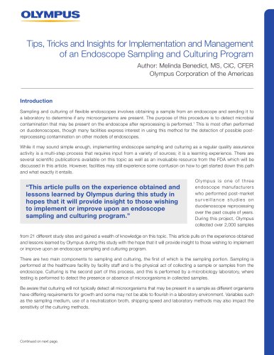 Tips, Tricks and Insights for Implementation and Management of an Endoscope Sampling and Culturing Program