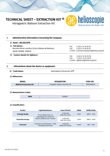 Technical Sheet - Extraction Kit