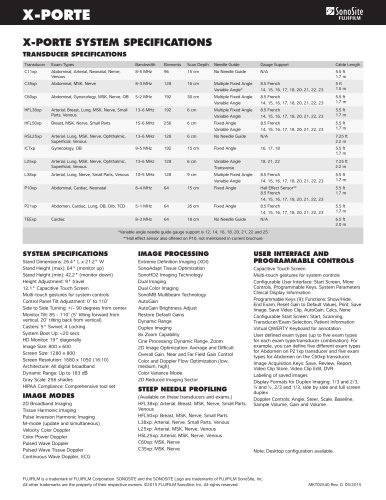 X-PORTE SYSTEM SPECIFICATIONS