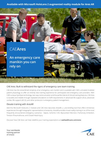 CAE Ares emergency care manikin - tech sheet