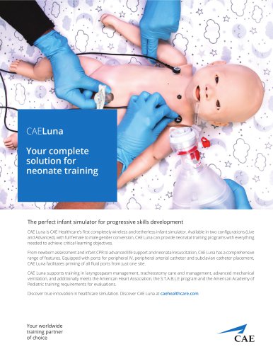 CAE Luna infant simulator - Tech Sheet