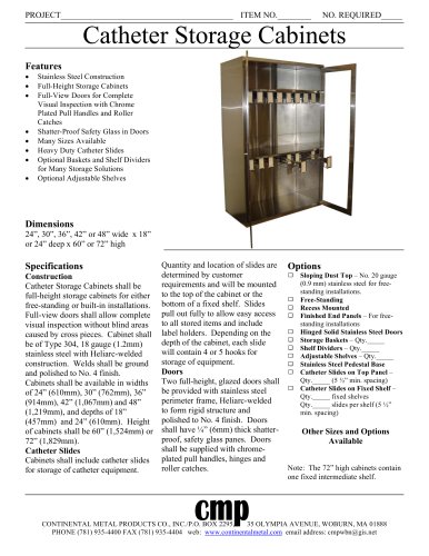 Catheter Storage Cabinets