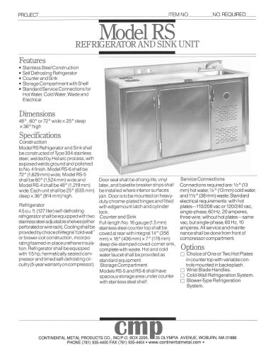 Refrigerators and Sink Units