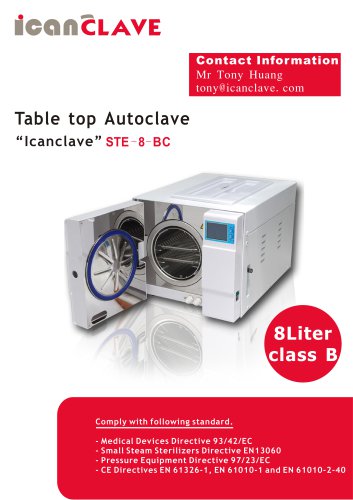 bench top autoclave with vacuum B8C