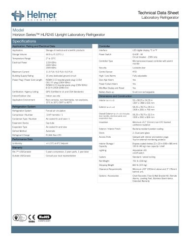 HLR245 Double Door Laboratory Refrigerator