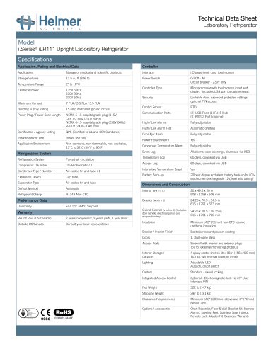 iLR111 Laboratory Refrigerator