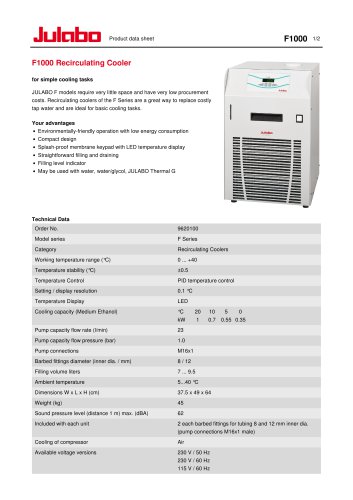 F1000 Recirculating Cooler