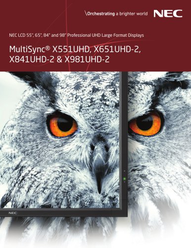 MultiSync® X551UHD, X651UHD-2, X841UHD-2 & X981UHD-2