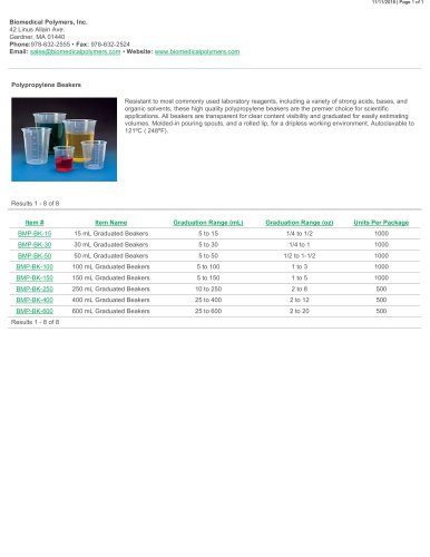 Polypropylene Beakers