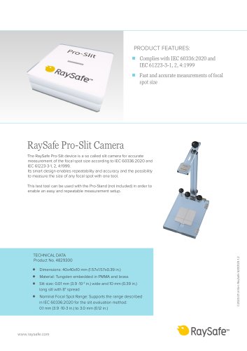 RaySafe Pro-Slit Camera Leaflet