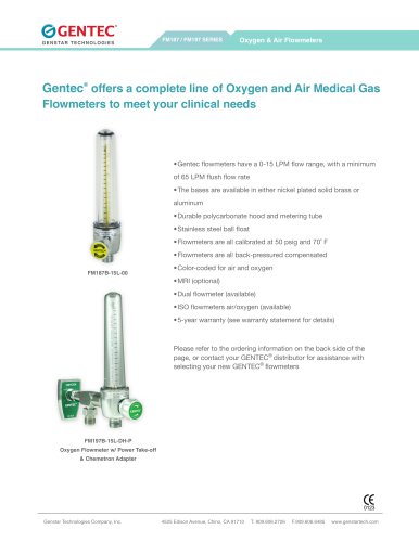 Oxygen & Air Flowmeters