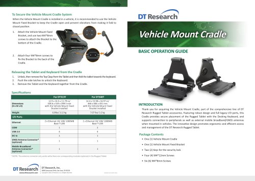 DT340 Vehicle Mount Cradle