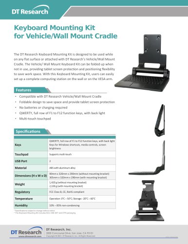 Keyboard Mounting Kit for Vehicle/Wall Mount Cradle