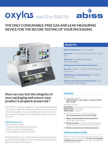 Oxylos Automated Leak O2 CO2 Analyzer Abiss