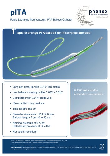 pITA - Rapid Exchange Neurovascular PTA Balloon Catheter