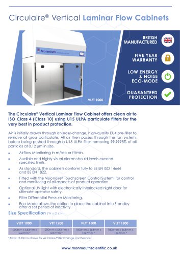 Monmouth Scientific | Circulaire Laminar Flow Cabinets