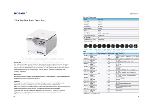 07-08 Table Top Low Speed Centrifuge BKC-TL4B