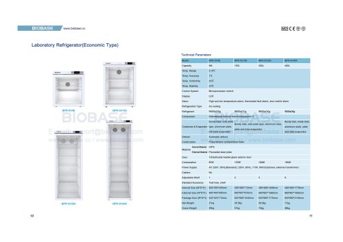 10-11 Laboratory Refrigerator  BPR-5V46 BPR-5V150 BPR-5V320 BPR-5V400