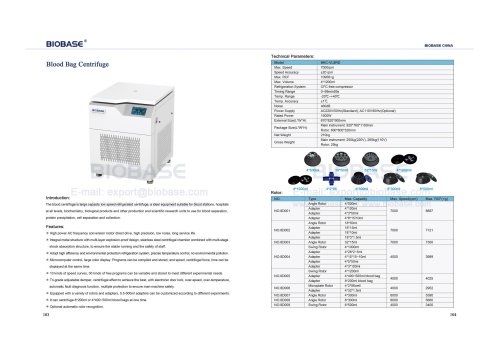103-104 Blood Bag Centrifuge BKC-VL8RD