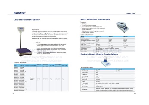 11-12 Large-scale Electronic Balance&BM-50 Series Rapid Moisture Meter&Electronic Density (Specific Gravity) Balance
