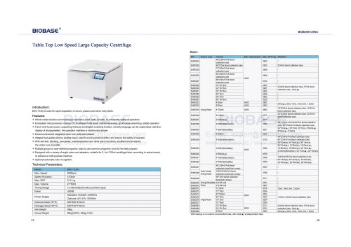 15-16 Table Top Low Speed Large Capacity Centrifuge BKC-TL6C