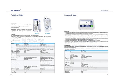 213-214 Portable pH Meter