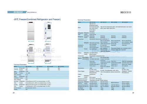 22-23  -25℃ Freezer BRF-25V300 BRF-25V318