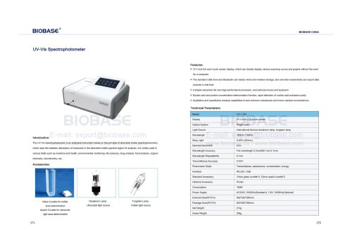 271-272 UV-Vis Spectrophotometer UV-1100