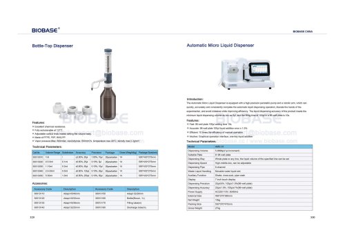 329-330 Bottle-Top Dispenser&Automatic Micro Liquid Dispenser