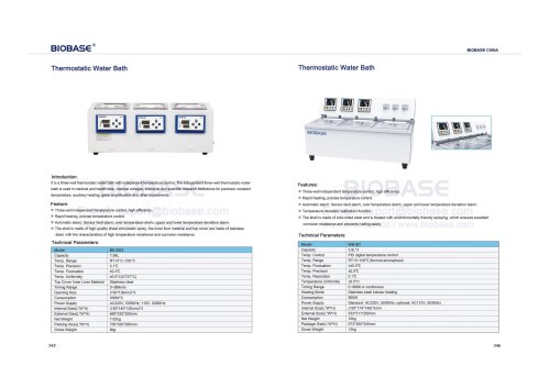345-346 Thermostatic Water Bath&Thermostatic Water Bath