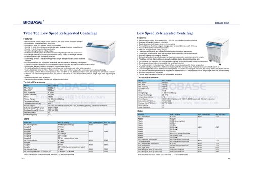 43-44 Table Top Low Speed Refrigerated Centrifuge BKC-TL5RII