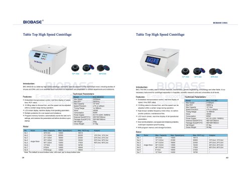 59-60 Table Top High Speed Centrifuge BKC-MH20-B