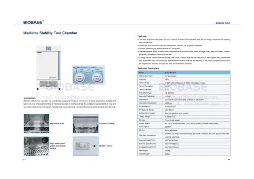 67-68 Medicine Stability Test Chamber BJPX-MT250
