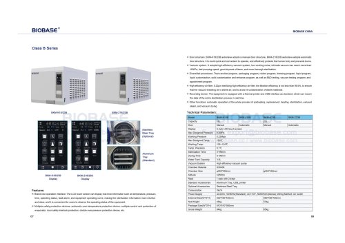 7-8 Table top autoclave Class B series BKM-K18B Z18B & K23B Z23B