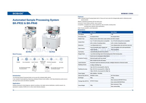73-74 Automated Sample Processing System BK-PR32 & BK-PR48
