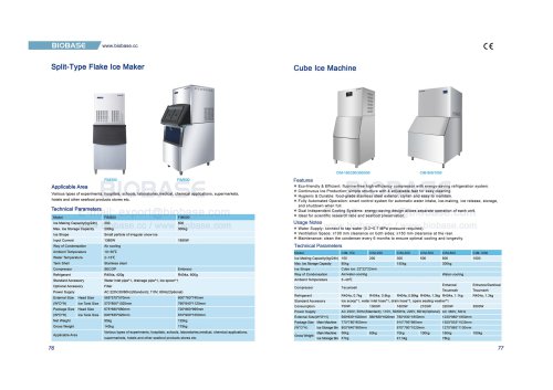 76-77 Split-Type Slake Ice Maker FIM300 FIM500  & Cube Ice Machine CIM-150 CIM-200