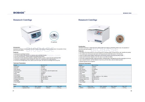 87-88 Hematocrit centrifuge BKC-MH12-B BKC-TH12Ca